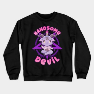 Handsome Devil - Cute Satanic Anime Baphomet Gift Crewneck Sweatshirt